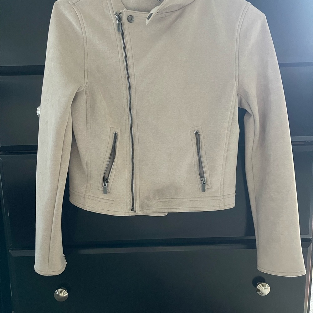 Shinestar Women's Beige Moto Jacket